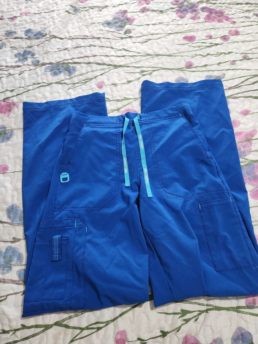 Carhartt Scrubs Royal Blue Cargo Drawstring Pants